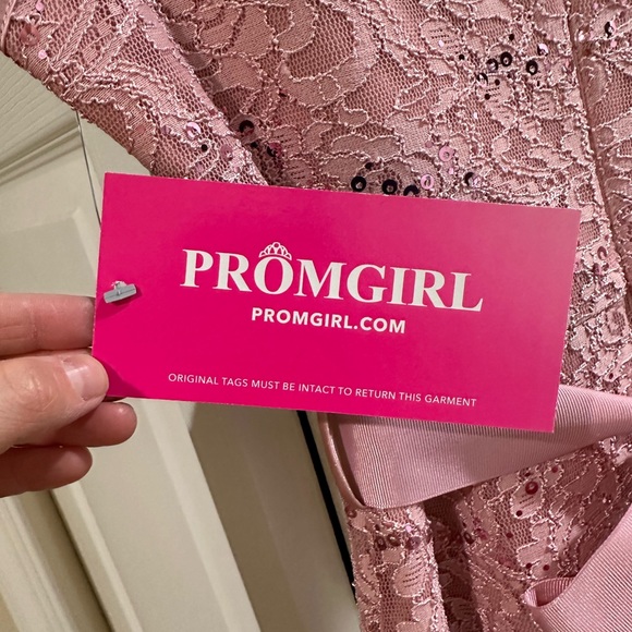 Prom dress long mauve sequins - Picture 4 of 5